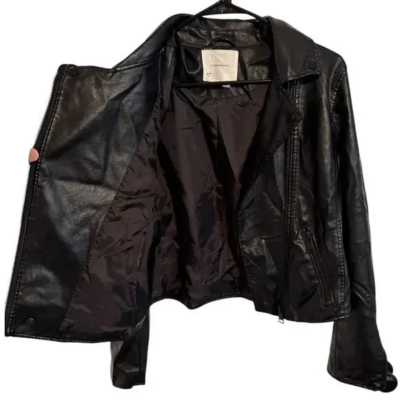 ANTHROPOLOGIE The Saige Faux Leather Motorcycle Jacket MEDIUM - Picture 11 of 13